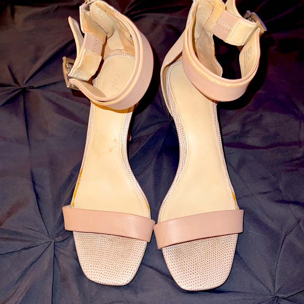 Calvin Klein nude heels.